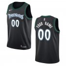 Timberwolves #00 Custom Name And Number Black Throwback Swingman Jersey