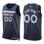 Timberwolves #00 Custom Name And Number Navy Swingman Jersey