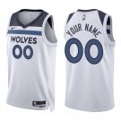 Timberwolves #00 Custom Name And Number White Swingman Jersey
