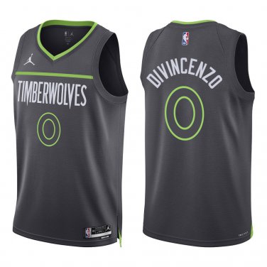 Timberwolves #0 Donte DiVincenzo Black Statement Swingman Jersey