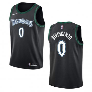 Timberwolves #0 Donte DiVincenzo Black Throwback Swingman Jersey