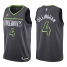 Timberwolves #4 Rob Dillingham Black Statement Swingman Jersey