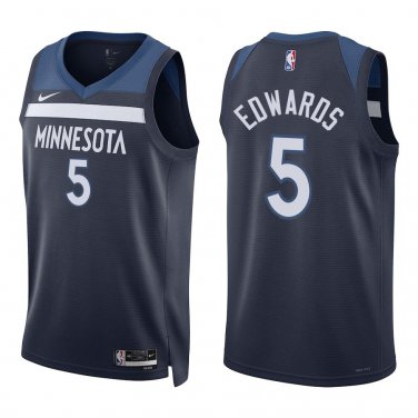Timberwolves #5 Anthony Edwards Navy Swingman Jersey