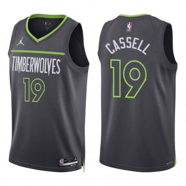 Timberwolves #19 Sam Cassell Black Statement Swingman Jersey