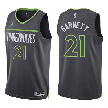 Timberwolves #21 Kevin Garnett Black Statement Swingman Jersey