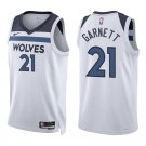 Timberwolves #21 Kevin Garnett White Swingman Jersey