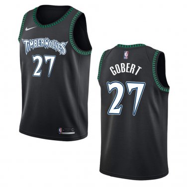 Timberwolves #27 Rudy Gobert Black Throwback Swingman Jersey