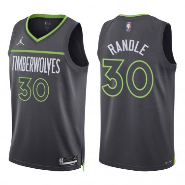 Timberwolves #30 Julius Randle Black Statement Swingman Jersey