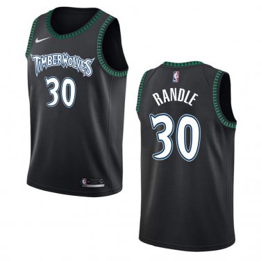 Timberwolves #30 Julius Randle Black Throwback Swingman Jersey