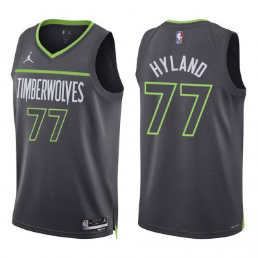Timberwolves #77 Bones Hyland Black Statement Swingman Jersey