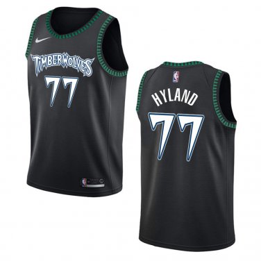 Timberwolves #77 Bones Hyland Black Throwback Swingman Jersey