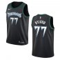 Timberwolves #77 Bones Hyland Black Throwback Swingman Jersey