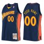 Warriors #00 Custom Name And Number Navy Throwback Swingman Jersey