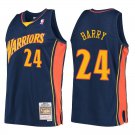 Warriors #24 Rick Barry Navy Throwback Swingman Jersey