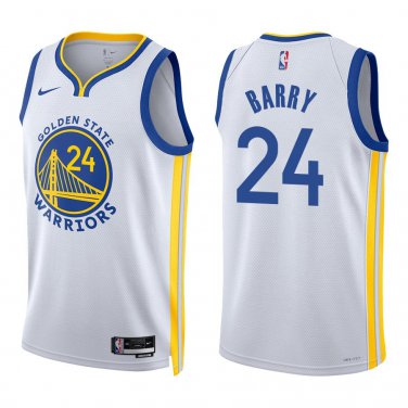 Warriors #24 Rick Barry White Swingman Jersey