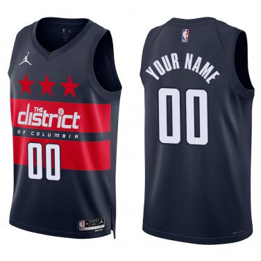 Wizards #00 Custom Name And Number Navy Swingman Jersey