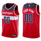 Wizards #00 Custom Name And Number Red Swingman Jersey