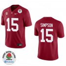 Alabama Crimson Tide #15 Ty Simpson Red Stitched Jersey Rose Bowl