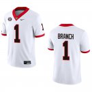 Georgia Bulldogs #1 Zachariah Branch White Stitched Jersey