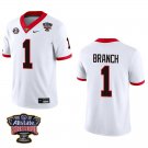 Georgia Bulldogs #1 Zachariah Branch White Stitched Jersey Sugar Bowl