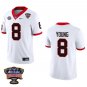 Georgia Bulldogs #8 Colbie Young White Stitched Jersey Sugar Bowl