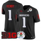 Indiana Hoosiers #1 Roman Hemby Black Stitched Jersey Rose Bowl