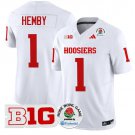 Indiana Hoosiers #1 Roman Hemby White Stitched Jersey Rose Bowl