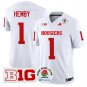 Indiana Hoosiers #1 Roman Hemby White Stitched Jersey Rose Bowl