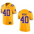 LSU Tigers #40 Whit Weeks Gold Stitched Jersey