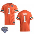 Miami Hurricanes #1 Cam Ward Orange Stitched Jersey Cotton Bowl