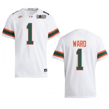 Miami Hurricanes #1 Cam Ward White 2026 Championship Jersey