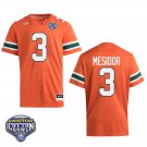 Miami Hurricanes #3 Akheem Mesidor Orange Stitched Jersey Cotton Bowl Miami Hurricanes #3 Akheem Mesidor Orange Stitched Jersey Cotton Bowl