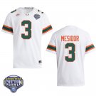 Miami Hurricanes #3 Akheem Mesidor White Stitched Jersey Cotton Bowl