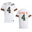 Miami Hurricanes #4 Mark Fletcher Jr. White 2026 Championship Jersey Miami Hurricanes #4 Mark Fletcher Jr. White 2026 Championship Jersey