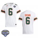 Miami Hurricanes #6 CharMar Brown White Stitched Jersey Cotton Bowl