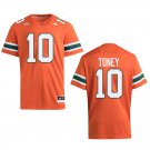 Miami Hurricanes #10 Malachi Toney Orange Stitched Jersey