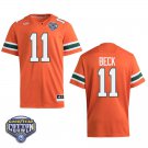 Miami Hurricanes #11 Carson Beck Orange Stitched Jersey Cotton Bowl Miami Hurricanes #11 Carson Beck Orange Stitched Jersey Cotton Bowl