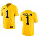 Michigan Wolverines #1 Donaven McCulley Gold Stitched Jersey Michigan Wolverines #1 Donaven McCulley Gold Stitched Jersey