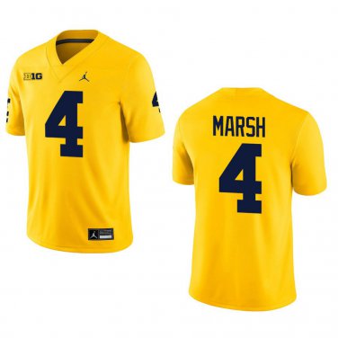 Michigan Wolverines #4 Andrew Marsh Gold Stitched Jersey