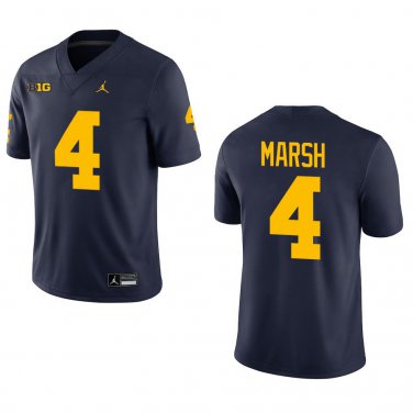 Michigan Wolverines #4 Andrew Marsh Navy Stitched Jersey