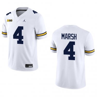 Michigan Wolverines #4 Andrew Marsh White Stitched Jersey