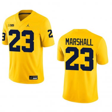 Michigan Wolverines #23 Jordan Marshall Gold Stitched Jersey