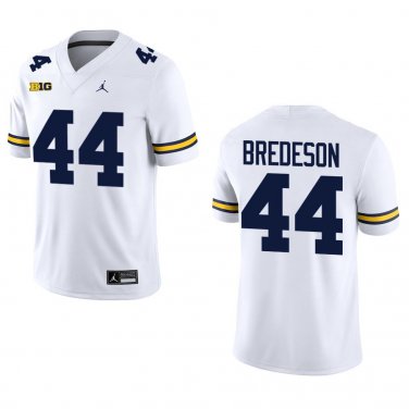Michigan Wolverines #44 Max Bredeson White Stitched Jersey