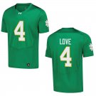 Notre Dame Fighting Irish #4 Jeremiyah Love Green Stitched Jersey