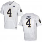Notre Dame Fighting Irish #4 Jeremiyah Love White Stitched Jersey