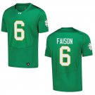 Notre Dame Fighting Irish #6 Jordan Faison Green Stitched Jersey