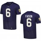 Notre Dame Fighting Irish #6 Jordan Faison Navy Stitched Jersey