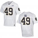Notre Dame Fighting Irish #49 Charles Du White Stitched Jersey