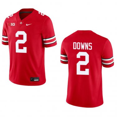 Ohio State Buckeyes #2 Caleb Downs Red Stitched Jersey