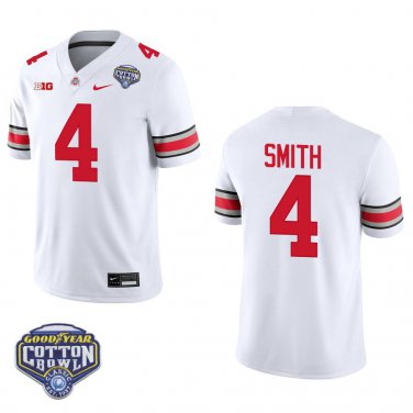 Ohio State Buckeyes #4 Jeremiah Smith White Stitched Jersey Cotton Bowl
